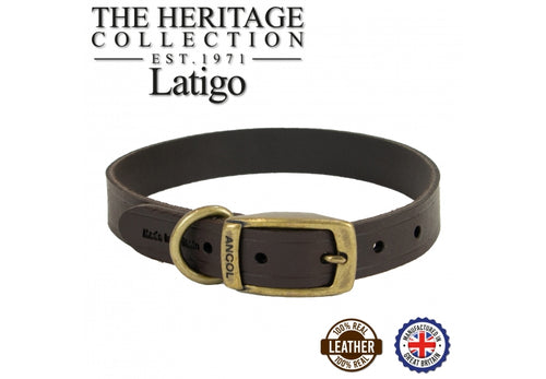 Ancol premium Latigo leather dog collar handcrafted in UK