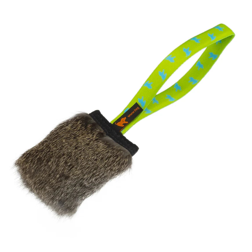 Tug-E-Nuff rabbit skin pocket squeaker high drive training reward toy