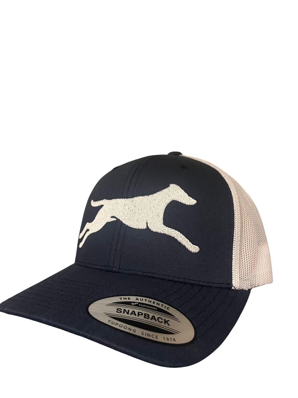 Sporting Dog Goods Whippet Trucker Cap with embroidered whippet logo