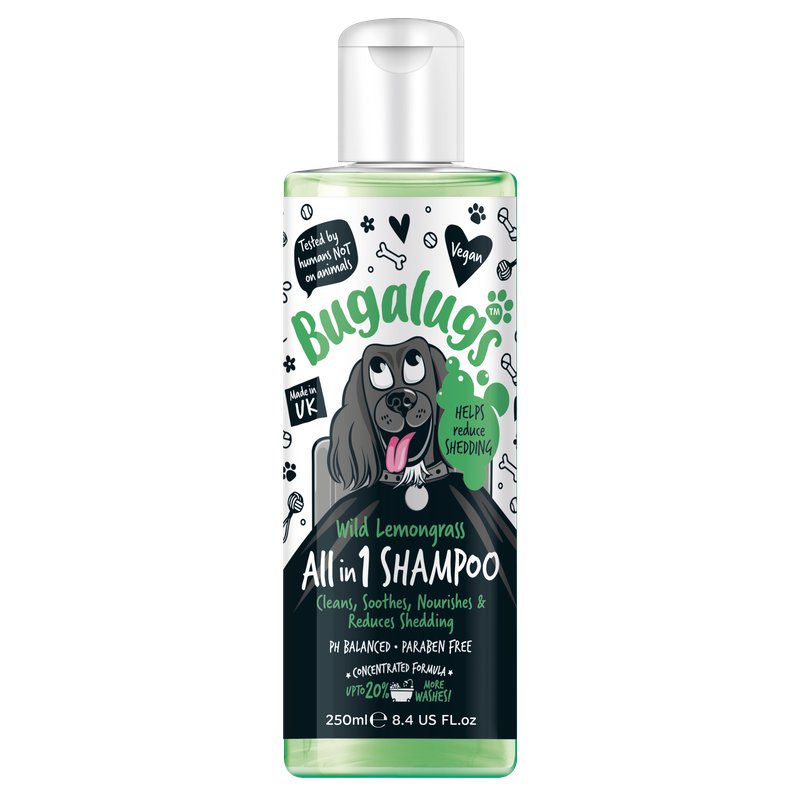 Bugalugs Wild Lemongrass All-in-1 Dog Shampoo with Shed Control 250ml