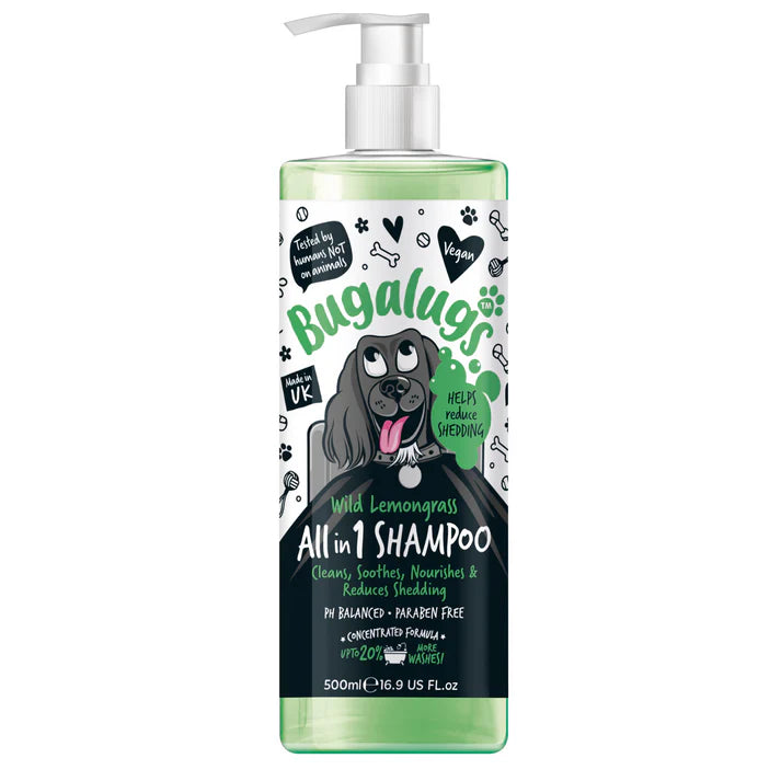 Bugalugs Wild Lemongrass All-in-1 Dog Shampoo with Shed Control
