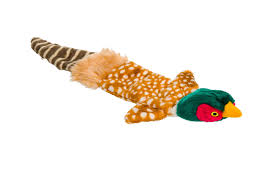 House of Paws Woodland Friends flat pheasant dog toy five squeakers